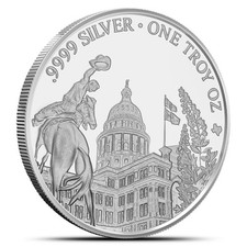2019 1 oz Texas Mint State Capitol Silver Round 88.37 per troy oz