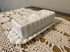 Vintage Westmoreland Milk Glass Covered Butter Dish – Paneled Grape Pattern