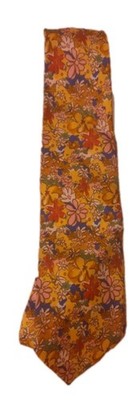 Andre Claude Canova Yellow Pink Blue Floral French Silk Tie