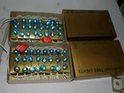 2 Vintage Mr Christmas Lights Blue Reflector Working #242 MINT NEW OLD STOCK