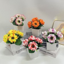 Margherita Fiori Artificiali Pianta in Vaso 7,5 x 7,5 x 18 cm per Arredamento In