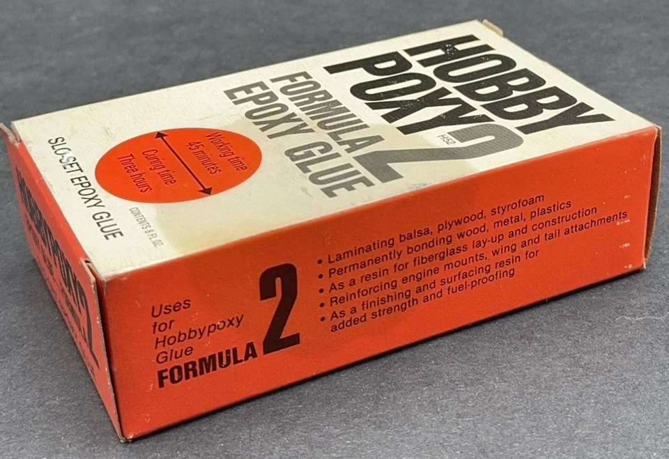 PETTIT PAINT HOBBY POXY 2 H52 FORMULA SLO-SET EPOXY GLUE 8 OZ Boats Planes NOS - Image 3 of 4