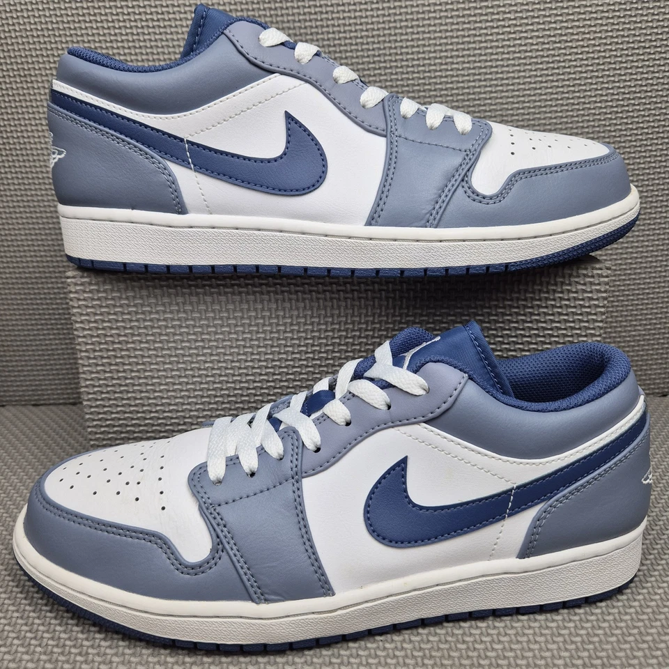 Nike Air Jordan 1 Low UK Size 9 Ashen Slate Blue Grey White Men's 553558-414 - Image 2 of 4