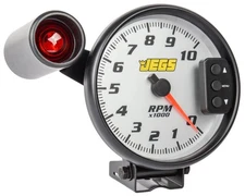 JEGS 41264 5" Tachometer Silver Face with Black Bezel