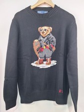 Polo Ralph Lauren Polo BEAR Knit GRAY Sweater Jumper COTTON WOMEN'S S new