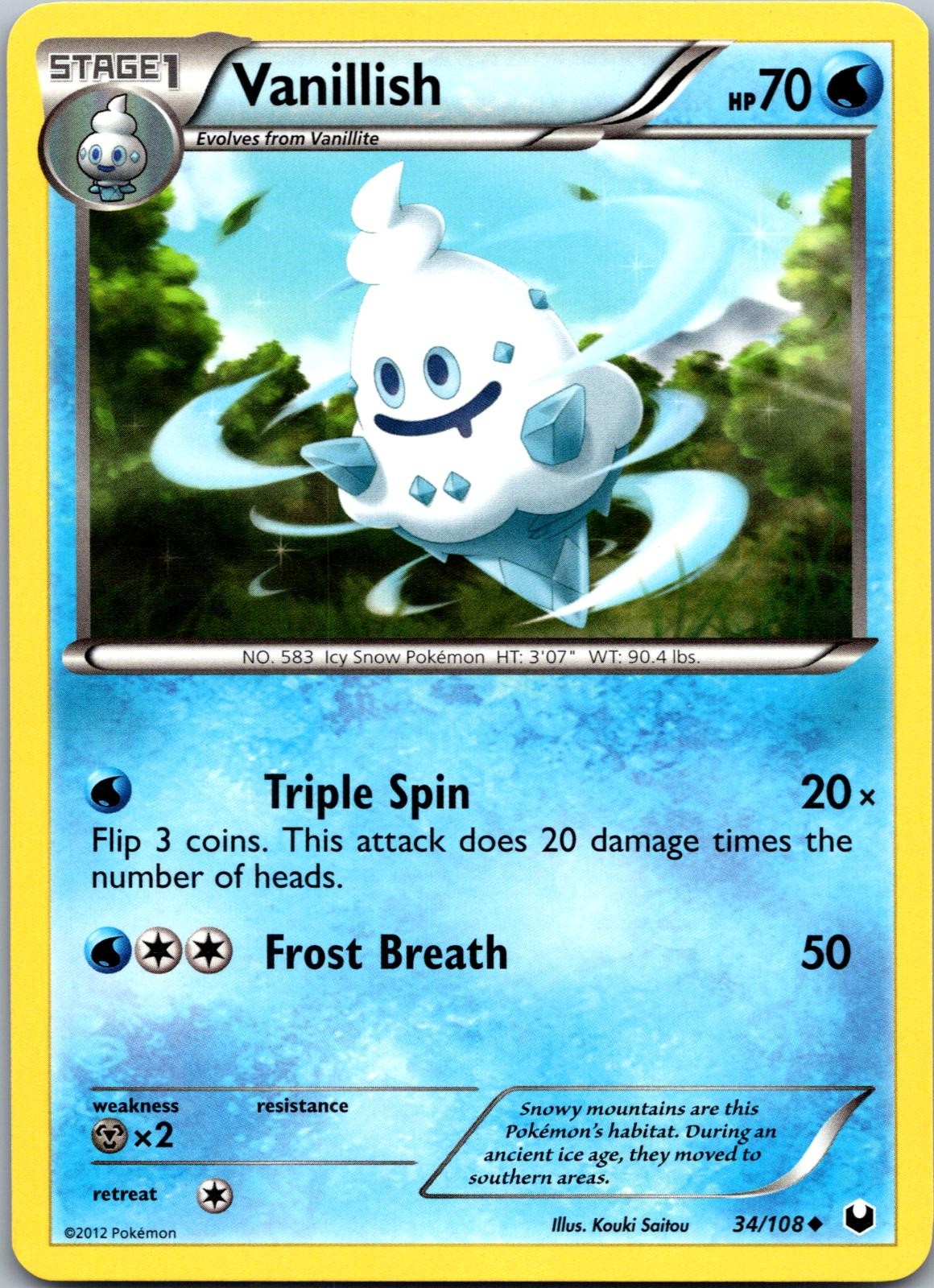 VANILLISH 34/108 UNCOMMON DARK EXPLORERS POKEMON NM/M