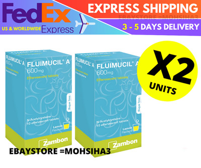 2 BOXES x Fluimucil 600mg Effervescent Tablets  ( 20 PIECES )