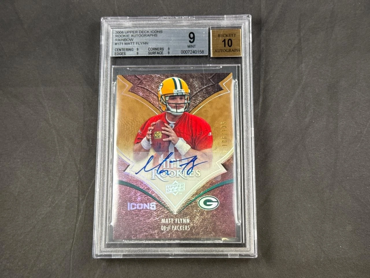 Matt Flynn Upper Deck Icons #171 Autograph-Rainbow