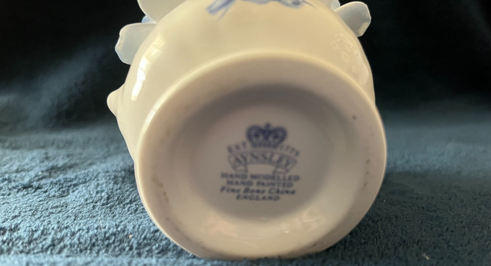 Aynsley Bone China Blue Roses Flower Bouquet, England