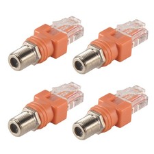 Coaxial to Ethernet Adapter, 4 Pack Coax F Female to RJ45 Male Converter1450