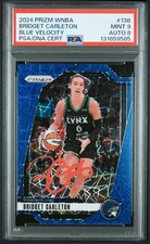 2024 Panini Prizm Blue Velocity WNBA Bridget Carleton IP Autograph Authenticated