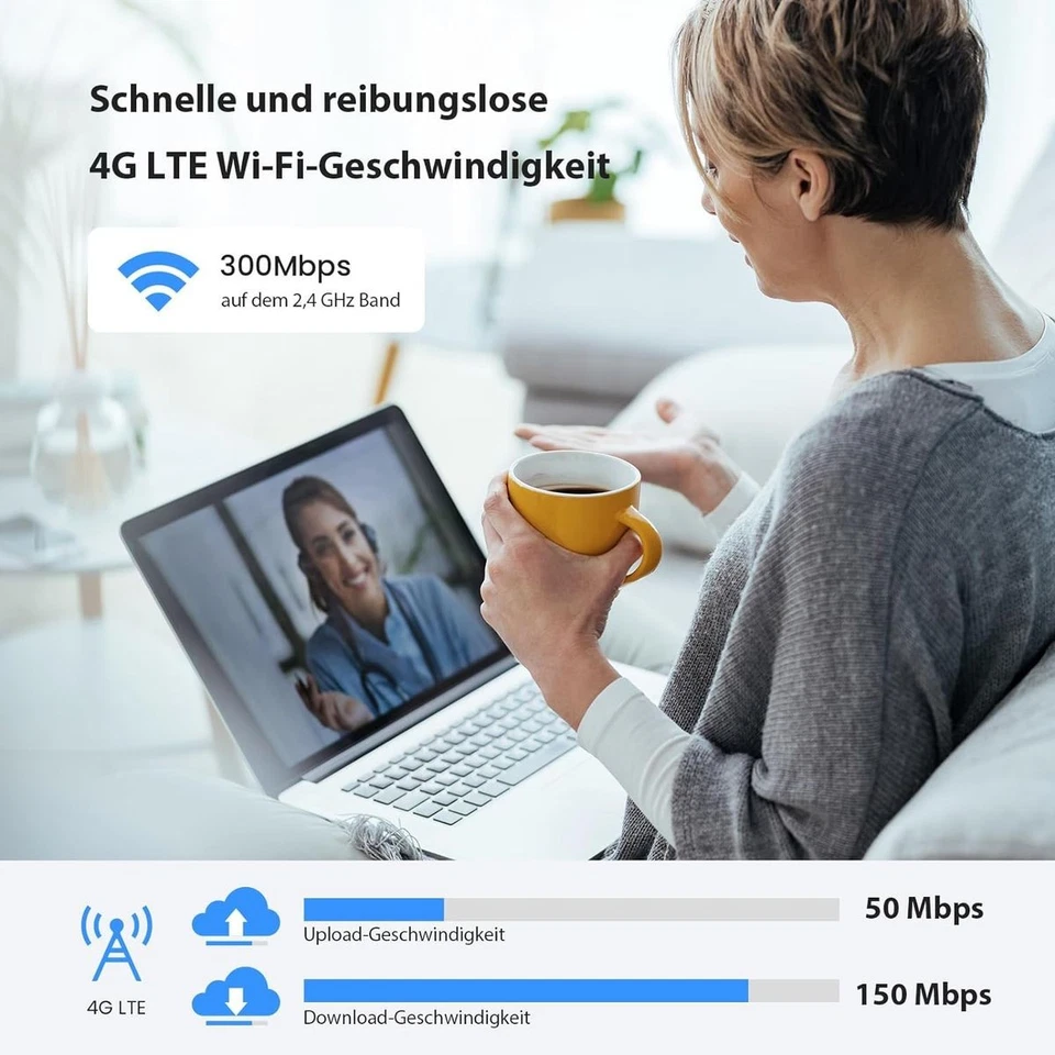 Tenda 4G03 Pro LTE Router N300 CAT4 150Mbps 2x4dBi Antennen Fast-Ethernet Plug & - Bild 4 von 4