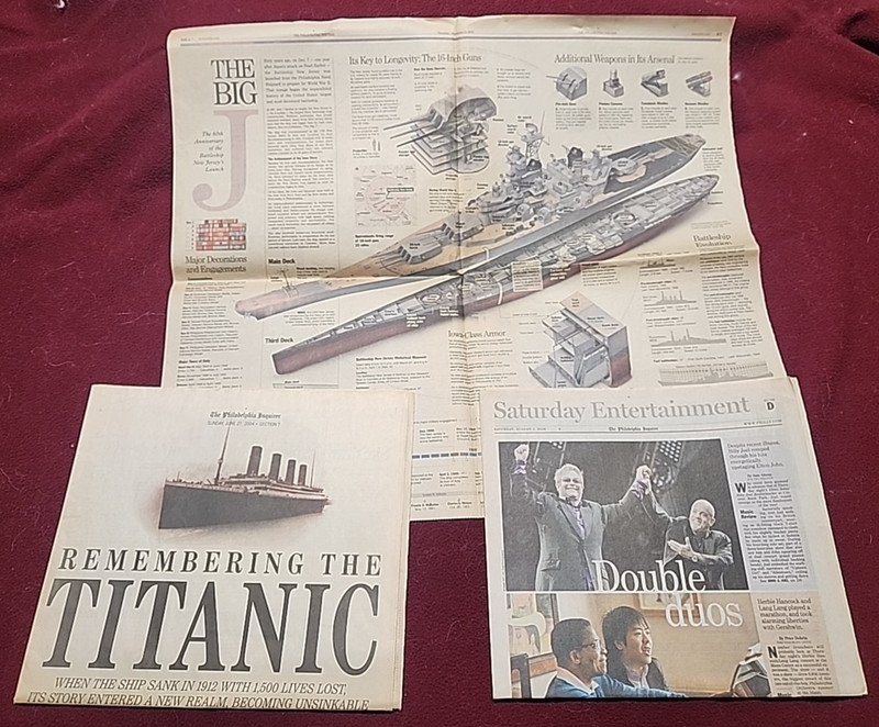 Elton & Billy Joel, the Titanic, and the Big J; singers to really big ships!