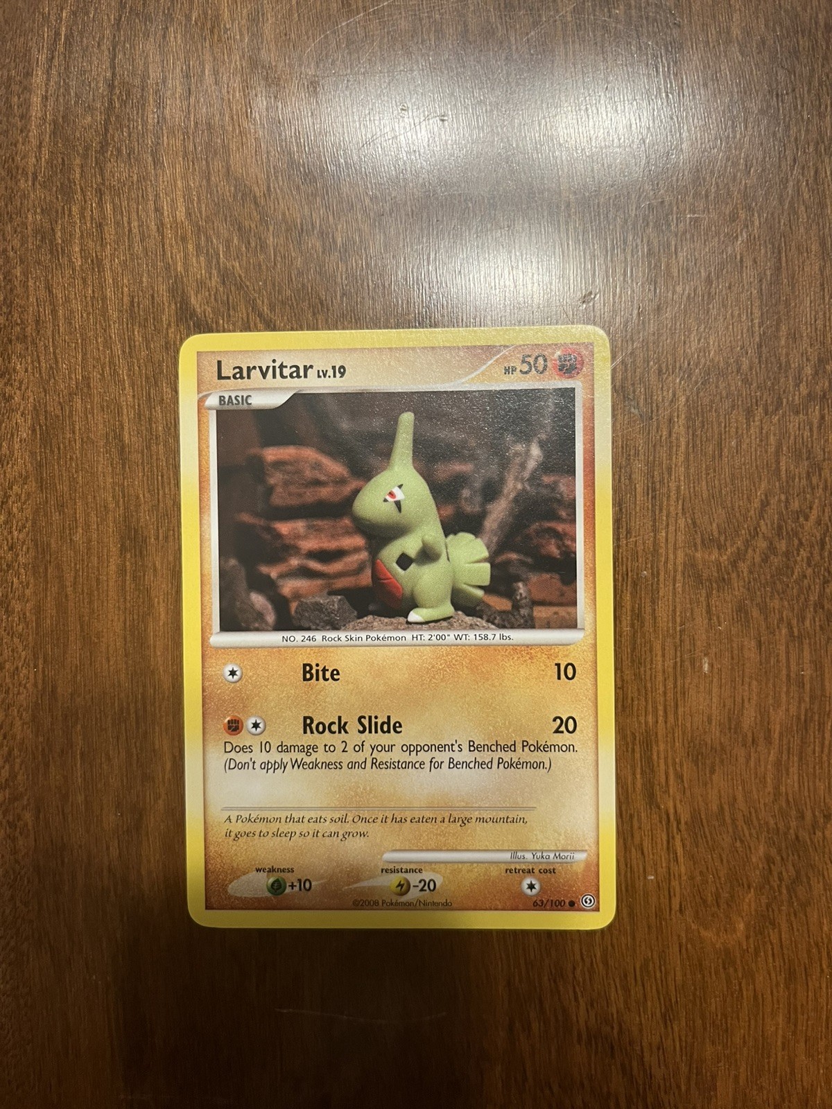 Pokemon Larvitar 63/100 Diamond & Pearl Stormfront Common 2008