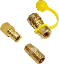 3/8 Inch Natural Gas Quick Connect Fittings, LP Gas Propane Hose Quick Disconnec
