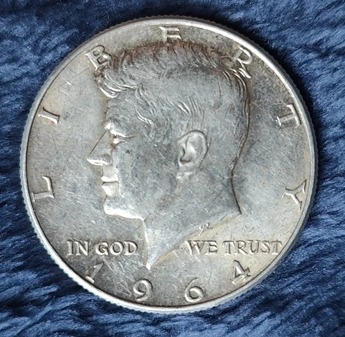 1964 Kennedy Half Dollar - 90% Silver - Philadelphia Mint - Choice AU/BU
