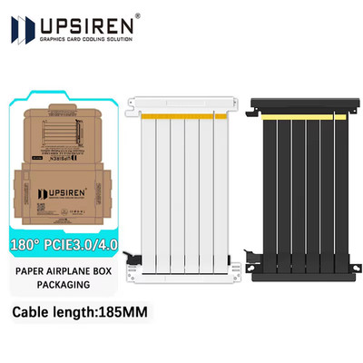 180° PCI-E 3.0/4.0 X16 GPU Extension Cord Shielded Flexible Mounting Riser Cable