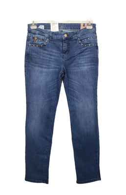 H27) MAC Rich Slim Glam 0387 21 Damen Jeans Gr. 42/ 28 W42 L28 Stretch Blau