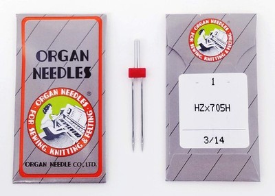 Organ Double Needle for Topstitching, Stretch, Zig-Zag and 3/14 (METRIC: 90) 