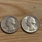 2 washington silver quarters