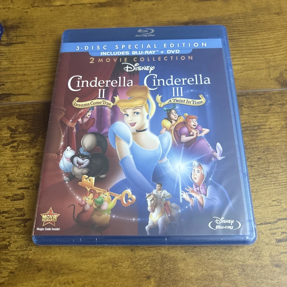 Cinderella 2 Dreams Come True/Cinderella 3: A Twist in Time (Blu-ray/DVD) NEW — 第 2/4 张图片