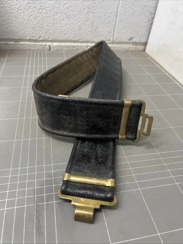 ORIGINAL VINTAGE WW2 BELT WEBBING STRAP UNIFORM PACK MILITARY BLACK VIETNAM