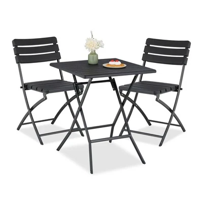 Table pliante et 2 chaises Meubles balcon Petit salon jardin Table bistrot - Photo 1/2