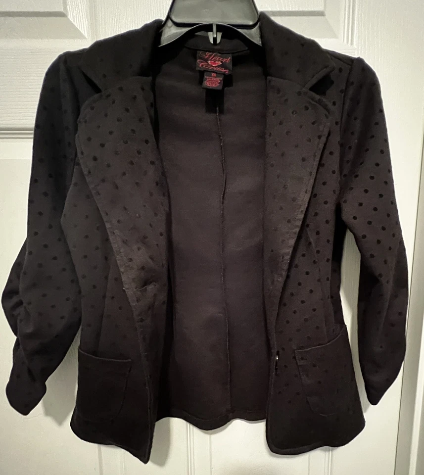 Heart ~N~Crush Womens Polka Dot Blazer Black Size XS - Image 2 of 4