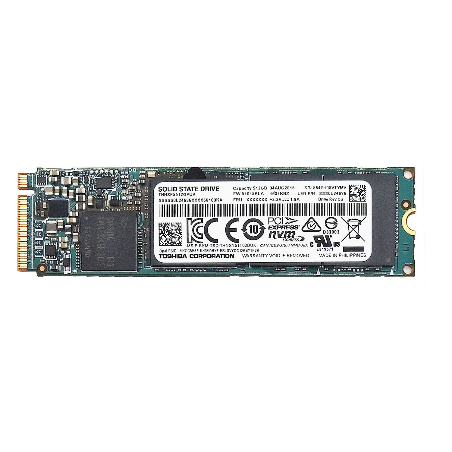 Toshiba+SSD+512gb+PCIe+NVMe+M.2+Solid+State+Drive+Thnsf5512gpuk+ ...