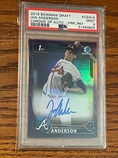 2016 Bowman Draft IAN ANDERSON CDAIA Draft AUTO Purple Refr 241/250 PSA 9 MINT