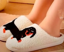 Adorable Dachshund Plush Slippers, Indoor/Outdoor, Size 38-39, NEW