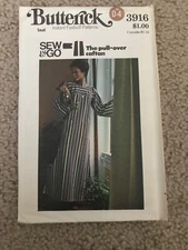 Vintage 1970s Sewing Pattern Butterick 3916 Ladies Caftan Dress New 31.5"-32.5" 