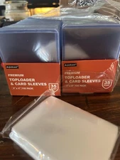 Box of 100 Premium 35 point Toploader and Card Sleeve Pack 3” x 4” Arjiekwei New