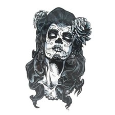Flash Once Temporary Adhesive Tattoo Face Flower Gothic Gift Party Vacation