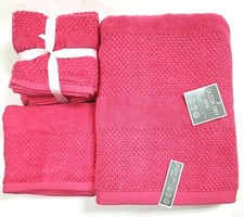 NEW QUICK DRY SPA FUCHSIA,HOT PINK 100% COTTON BATH,HAND TOWEL,OR 6 WASH CLOTH