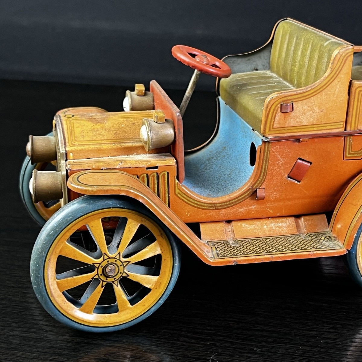 Vintage Trade Mark Modern Toys Tin Litho Lever Action Car 7