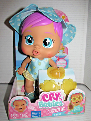Cry Babies Doll Fun N Sun Baby Pacifier With Float Sunglasses Hat Mila