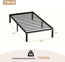 Metal Queen King Full Size Bed Frame Bedroom Sturdy Steel Slat Support Bedstead