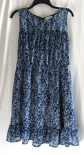 TAHARI Blue FLORAL Sleeveless DRESS Sz 10