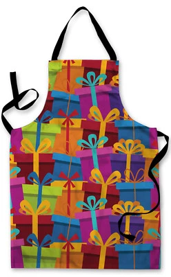 Noël Anti-éclaboussures Nouveauté Tablier Coloré Cadeaux Cuisinière Peinture - Photo 1/2