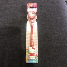 2 Hello Kitty Suction Cup Bottom Kid Toothbrushes Cap Travel Kit Soft Bristles