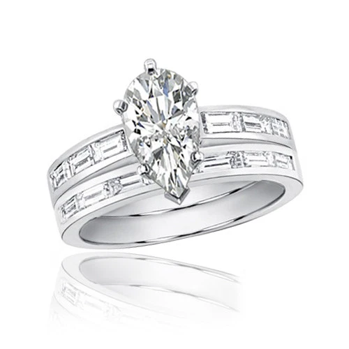 Baguette bridal sets clearance