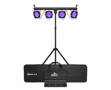 CHAUVET DJ 4BAR ILS Tri-Color RGB Wash Light Setup w/Tripod Stand Bag Footswitch