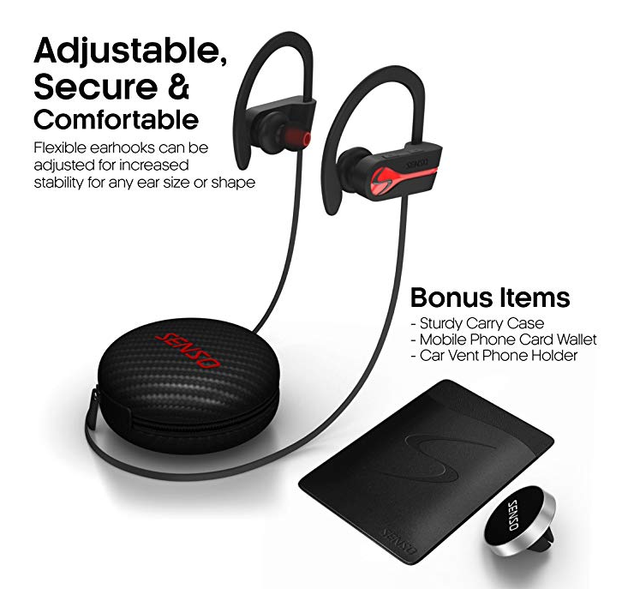 Senso Bluetooth Headphones Best Wireless Sports Earphones W Mic Ipx7 Waterproo Senso Bluetooth Headphones Best Wireless Sports Earphones W Mic Ipx7 Waterproo