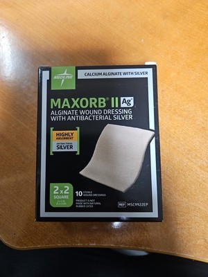10 Maxorb II Alginate Silver Wound Dressing , 2'' x 2'',  1 box 