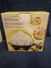 Brentwood Electric 7 Egg Cooker Auto Shut Off Boil Poach or Omelet TS-1045BK NEW