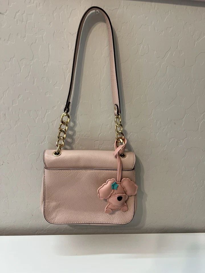 Michael Kors Blush Pink Leather Gold Chain Flap Shoulder bag Purse - Image 3 of 4