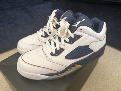 Nike Air Jordan 5 V Retro Low 'Dunk From Above' White Navy Blue 819171-135