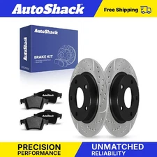Rear Drilled Slotted Brake Rotors Ceramic Pads for Mazda 3 2010 3 Sport