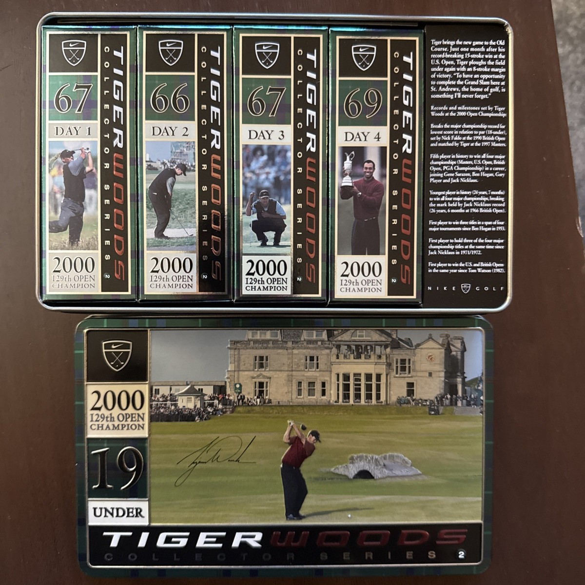 Nike Tiger Woods Collector Series 2 Tin Golf Balls 2000 129th Open